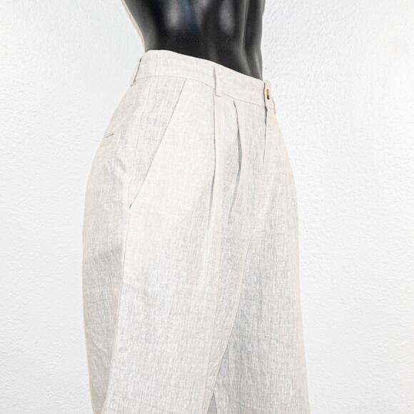 Reformation $178 Mason Linen Pants Pleated front Beige size 4 - Picture 13 of 13